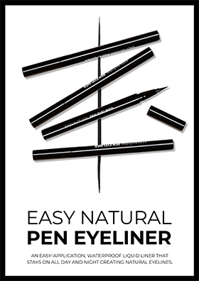 An easy-application, waterproof liquid liner that stays on all day and night creating natural eyelines.