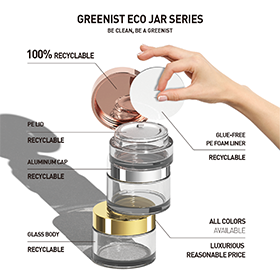 Clean package is just as important as clean
formula. CTK’s Environmentalist Clean Jar is
made with a glass body, an aluminum cap, and
glue-free foam packing which makes separate
disposal and recycling easy for anyone.