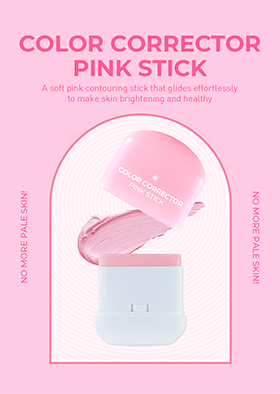 No more pale skin! A soft pink contouring stick that glides effortlessly to make skin brightening and healthy.